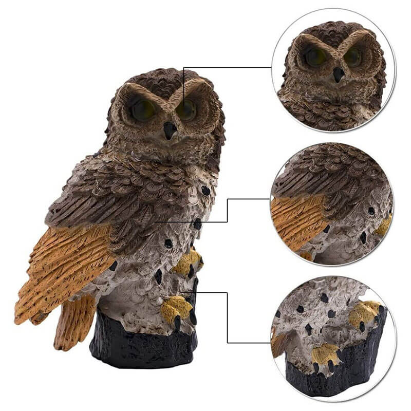 Solcel-drevet ugle hage lampe - OwlGlow | Luvikno