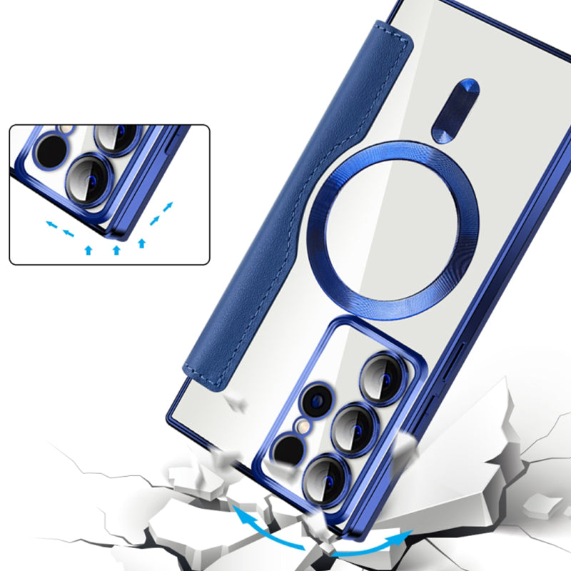 Magnetisk Samsung Flip-deksel | Lærutseende med kortholder