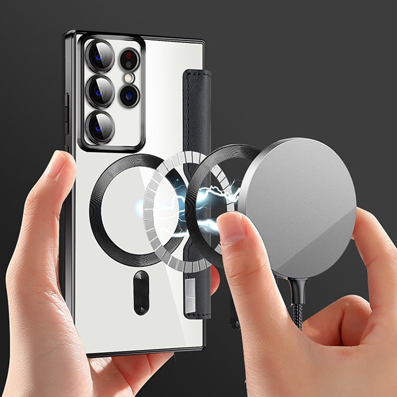 Magnetisk Samsung Flip-deksel | Lærutseende med kortholder