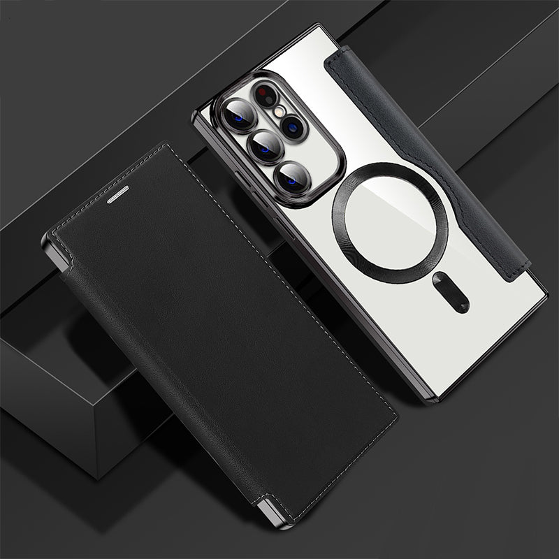 Magnetisk Samsung Flip-deksel | Lærutseende med kortholder