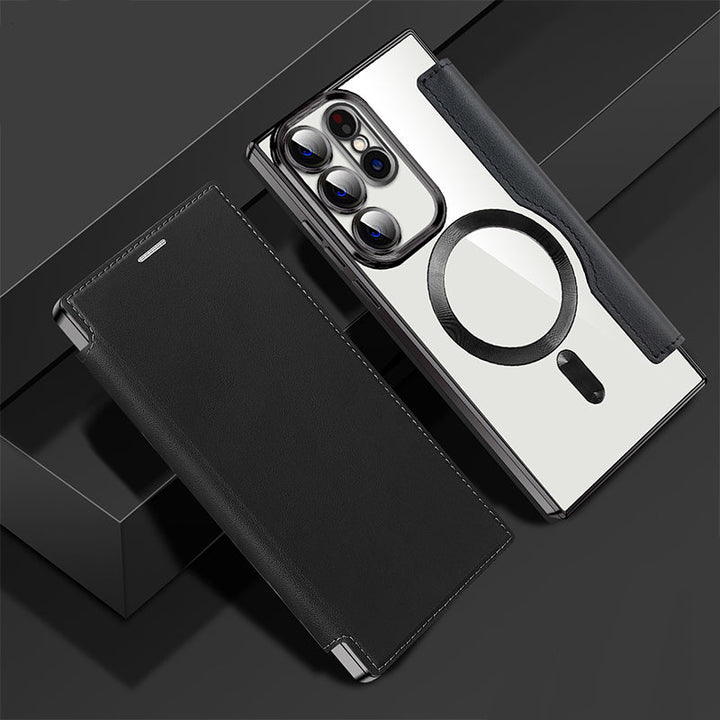 Magnetisk Samsung Flip-deksel | Lærutseende med kortholder