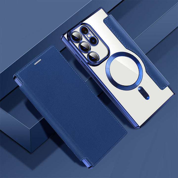 Magnetisk Samsung Flip-deksel | Lærutseende med kortholder