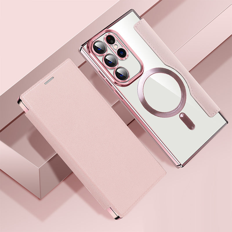 Magnetisk Samsung Flip-deksel | Lærutseende med kortholder