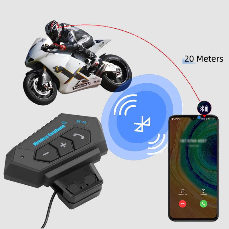 Luvikno | BT12 Motorsykkelhjelm Bluetooth Hodesett