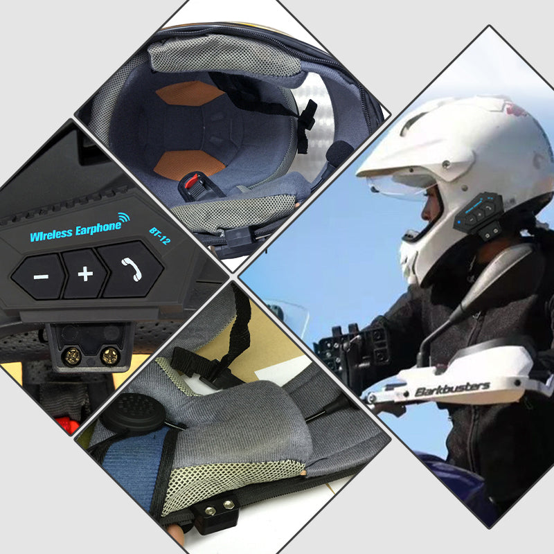 Luvikno | BT12 Motorsykkelhjelm Bluetooth Hodesett
