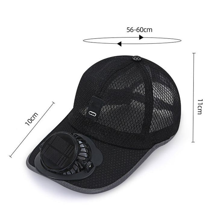 Pustende Baseball Cap med Solvifte | Luvikno