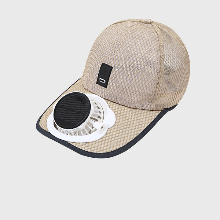 Pustende Baseball Cap med Solvifte | Luvikno