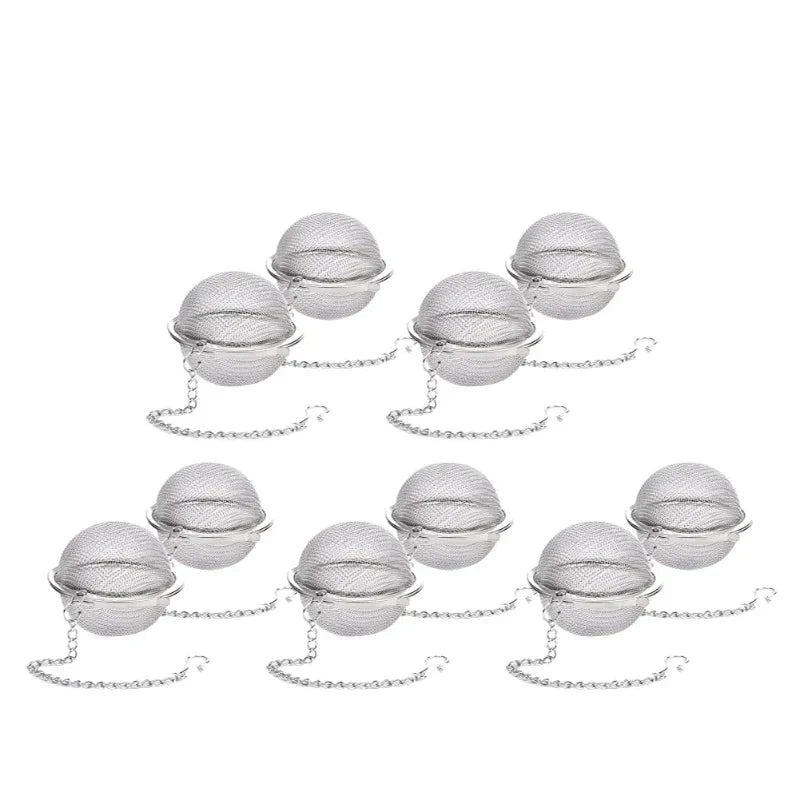 Rustfritt stål teball infuser mesh løs te sil med kjede | Luvikno