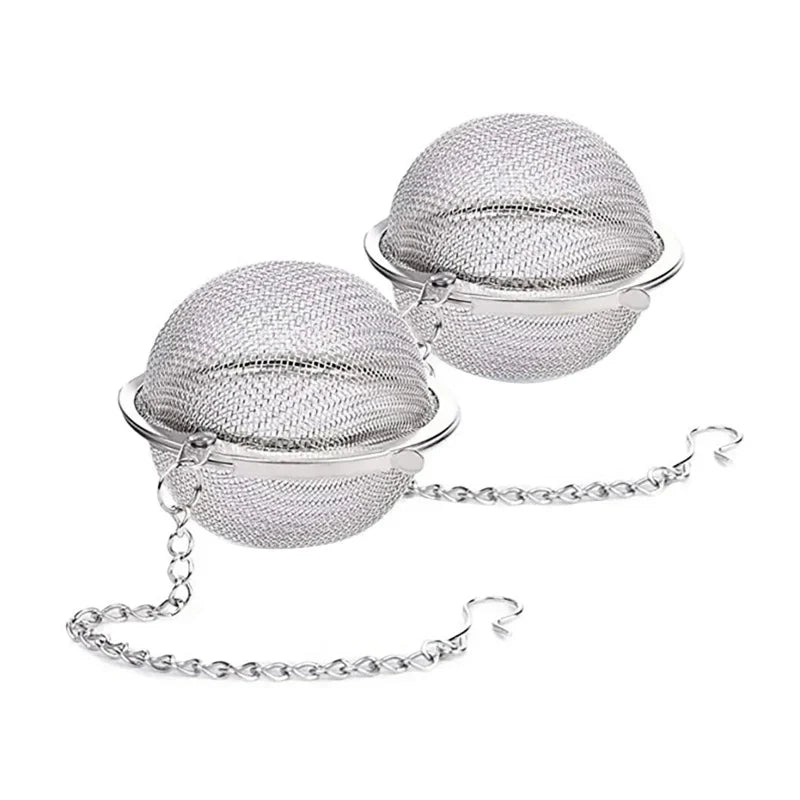 Rustfritt stål teball infuser mesh løs te sil med kjede | Luvikno