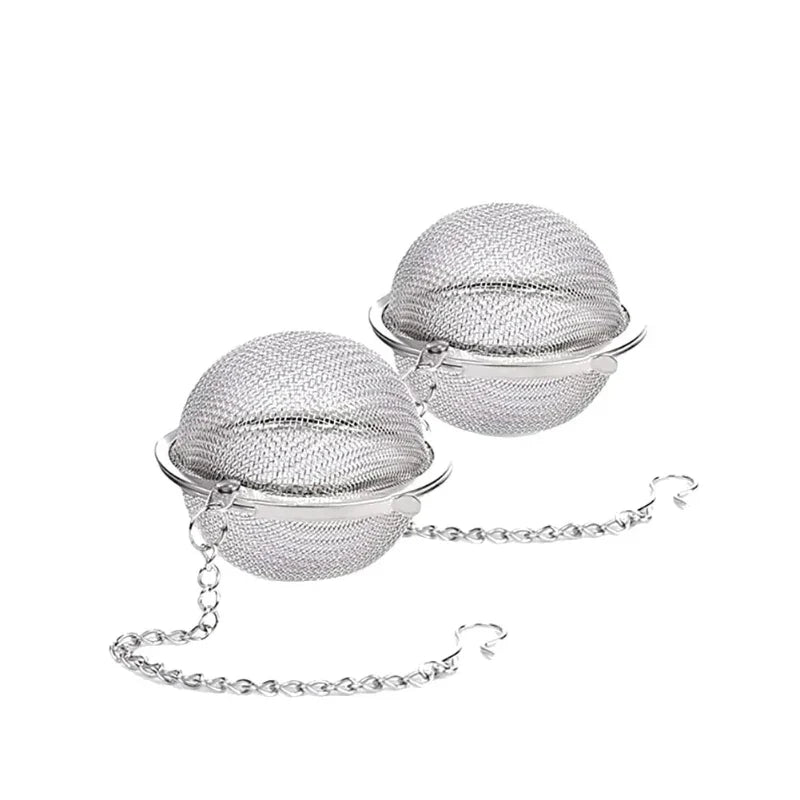 Rustfritt stål teball infuser mesh løs te sil med kjede | Luvikno
