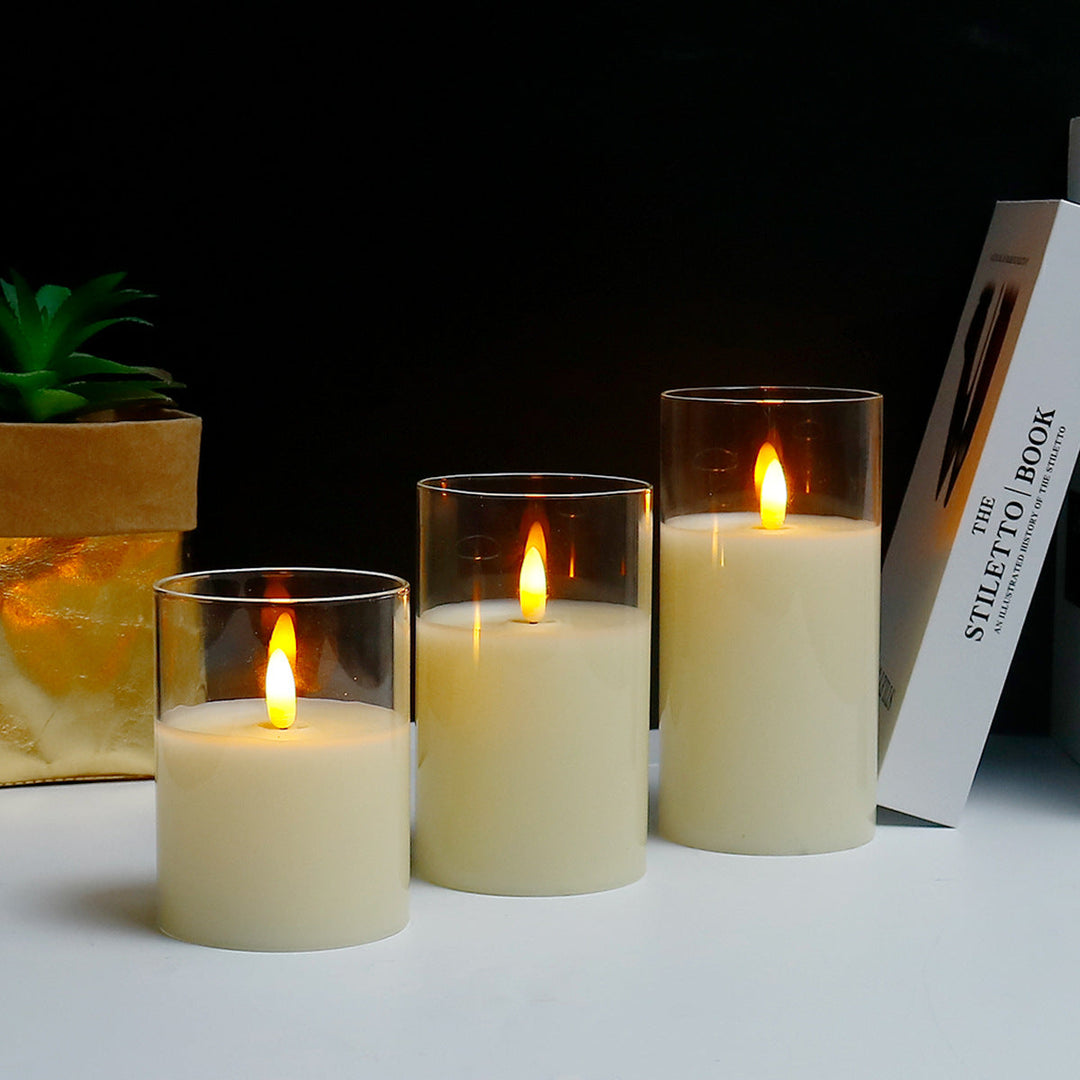 Luvikno | LuxeLumen LED Lysestake Set | Elegante LED lys med fjernkontroll for atmosfærisk stemning