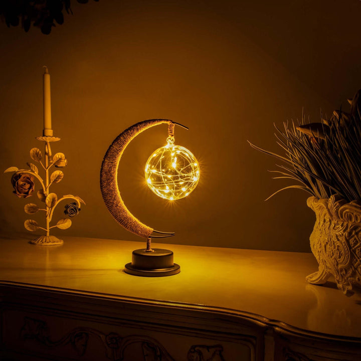 Bordlampe LED Måneskinn for Soverom Luvikno