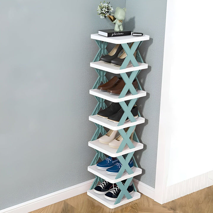 FlexiRack Skoorganizer - Multifunksjonell Flerlags Sammenleggbart Skohylle | Luvikno