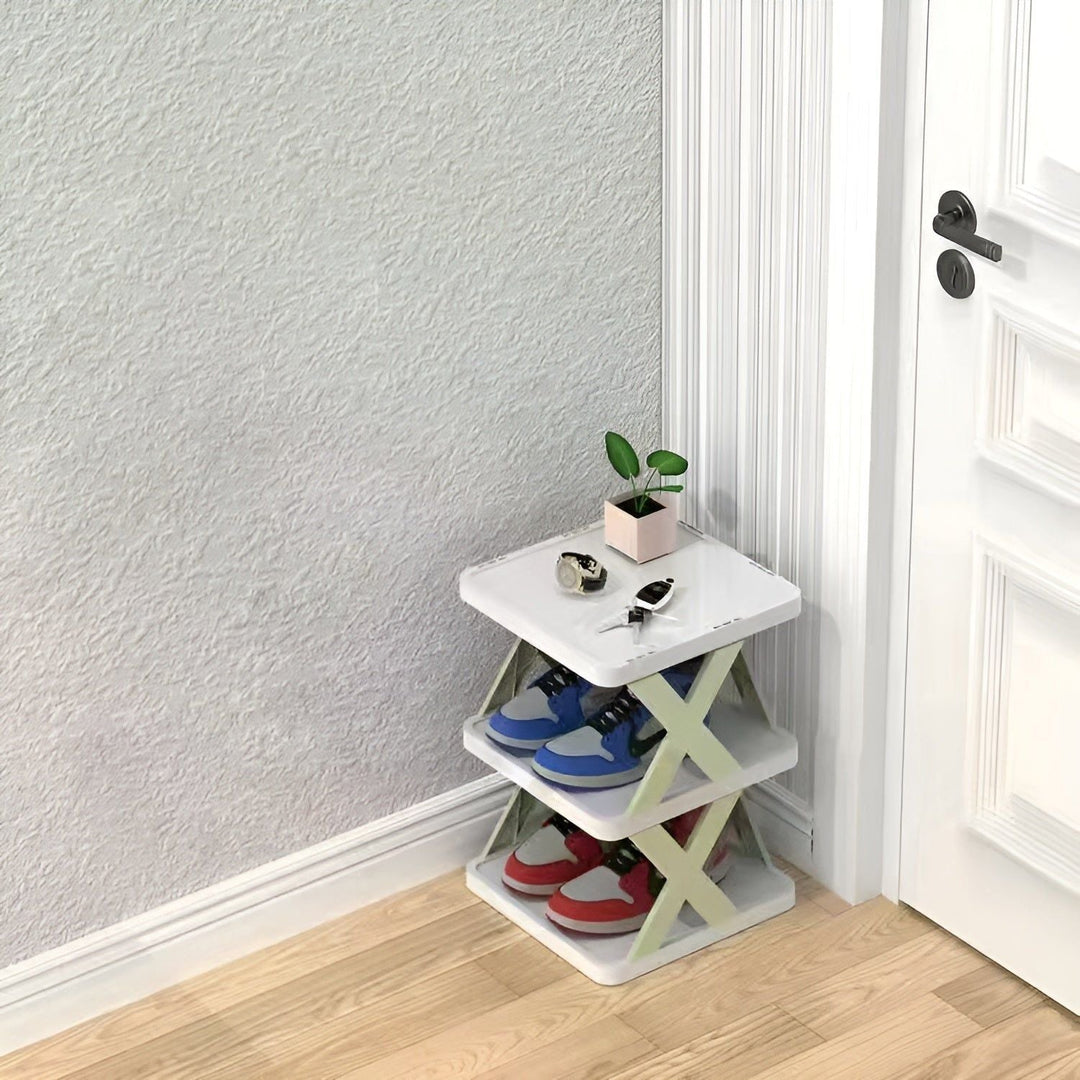 FlexiRack Skoorganizer - Multifunksjonell Flerlags Sammenleggbart Skohylle | Luvikno