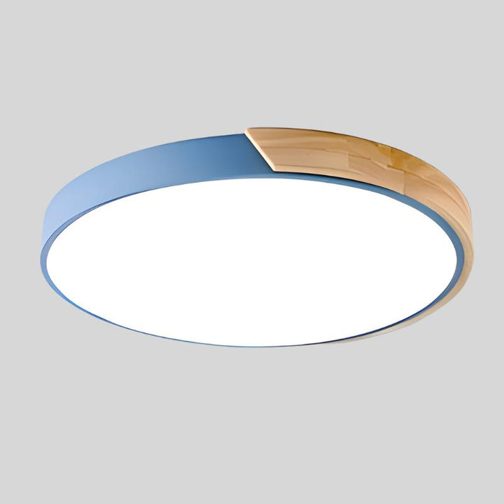 LED Taklampe med Treakent Ramme Luvikno